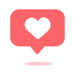 Heart shape social media notification